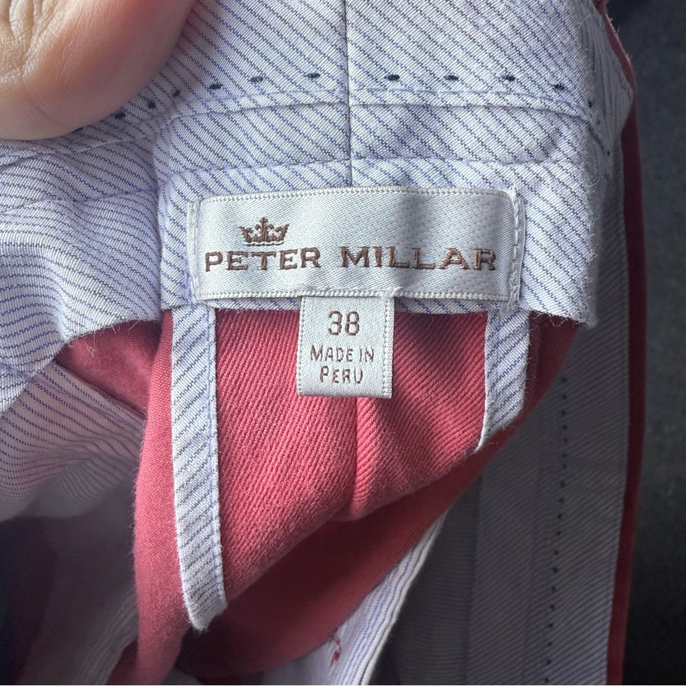 Peter Millar Shorts Mens 38 Crimson Red Chino Golf Church - Picture 7 of 10